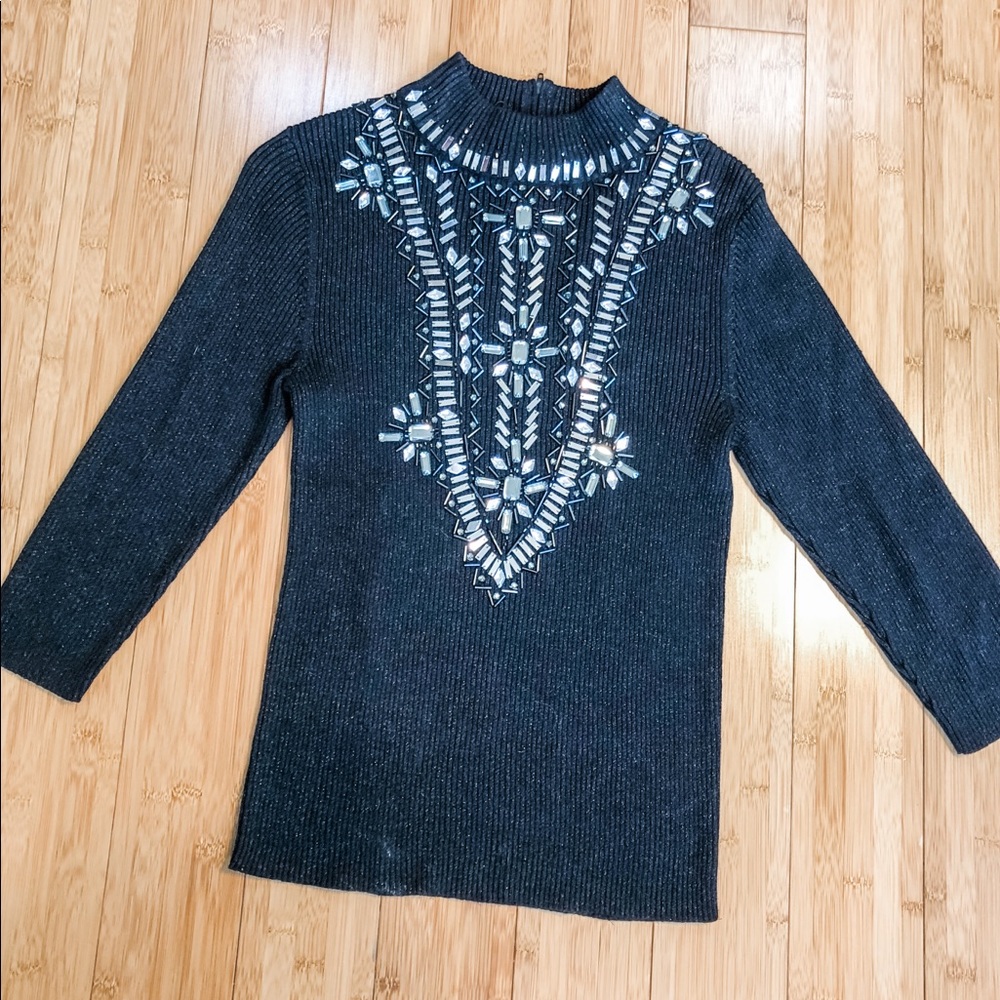OBJECTS DART’ sz S black knit beaded NWT
